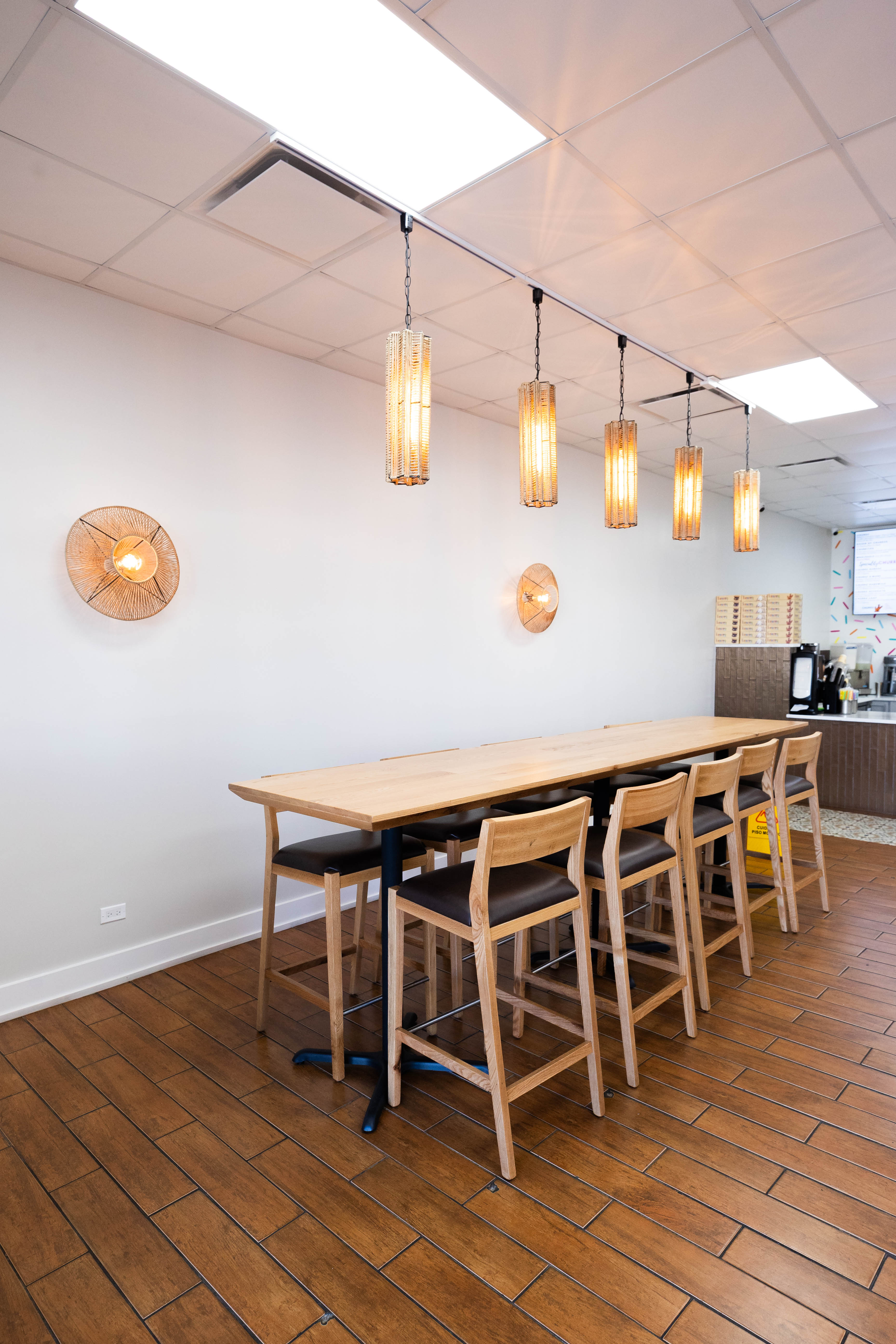 High-top seating area at Xurro