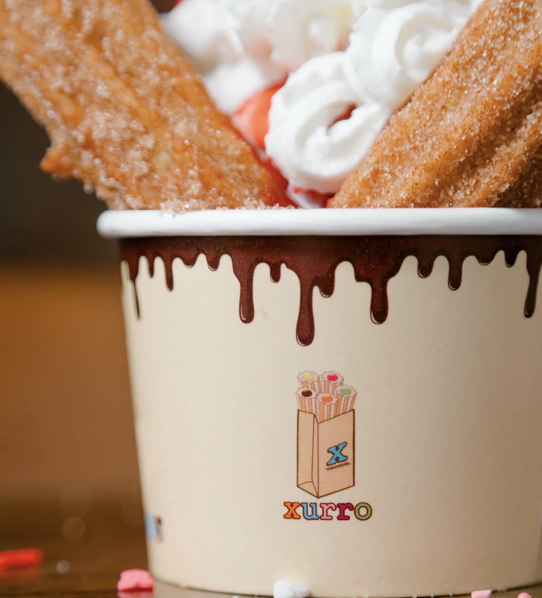 Churro Sundae with ice cream and toppings